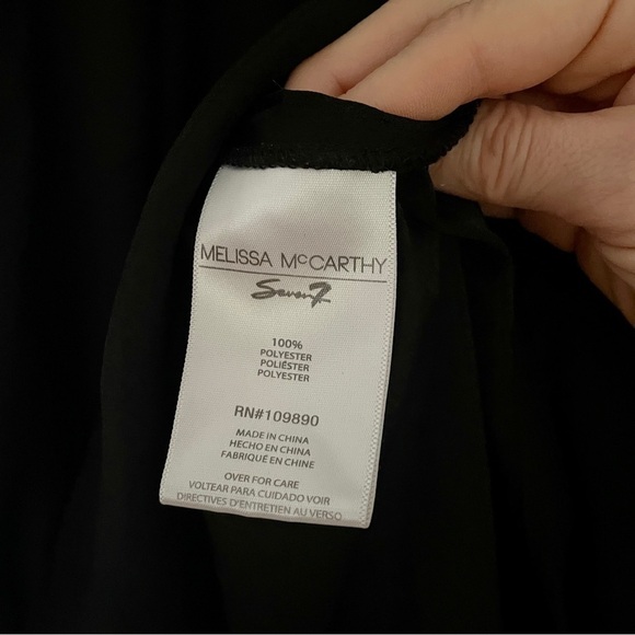 Seven7 Melissa McCarthy Black Keyhole Top Blouse Plus 0X - Picture 3 of 7